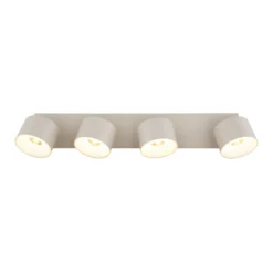 Downlight LED Rae, color arena, metal, 4 luces, 46 cm