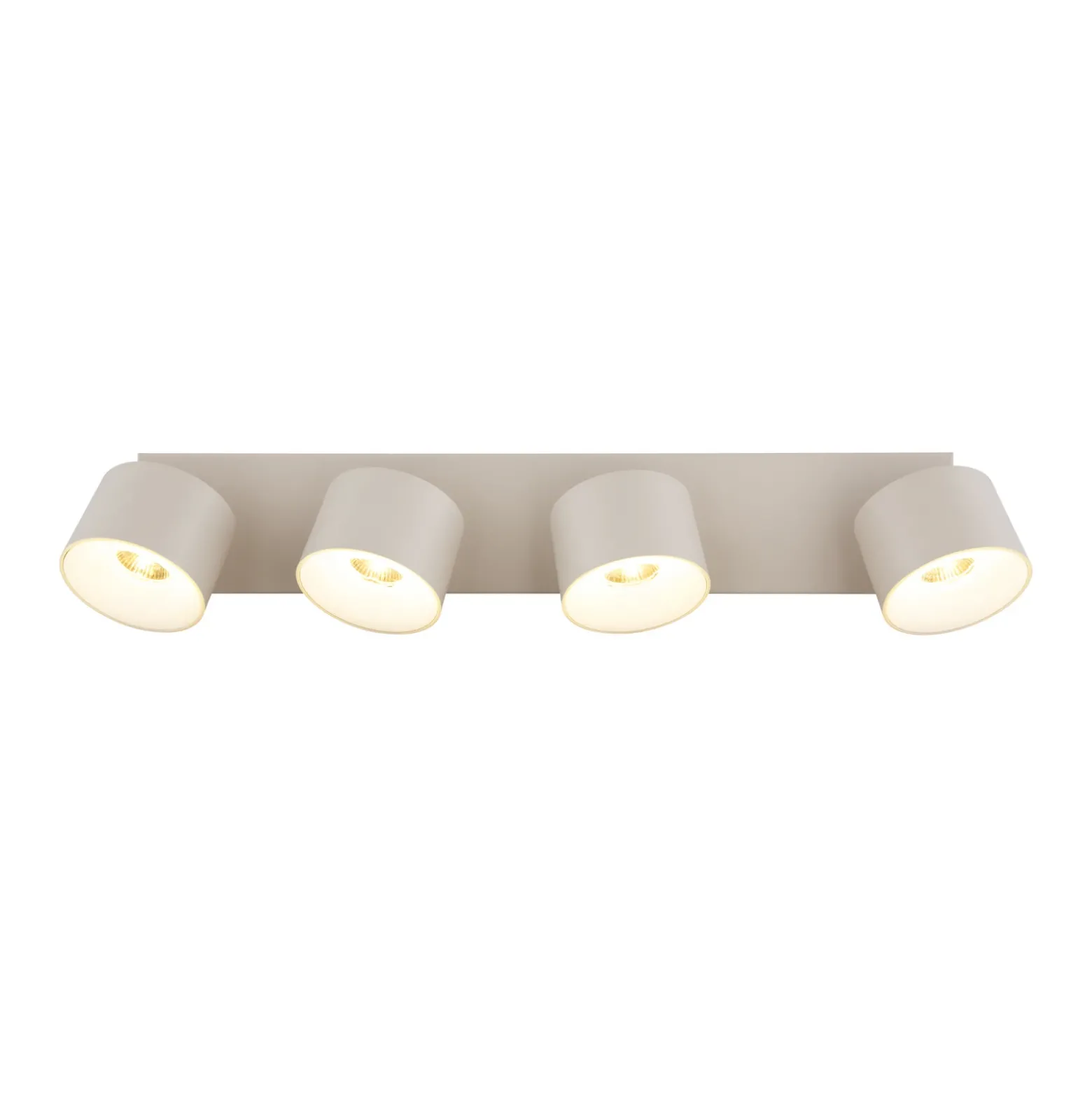 Downlight LED Rae, color arena, metal, 4 luces, 46 cm