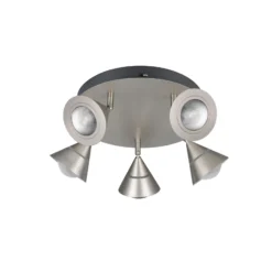 Downlight LED Romeo, Ø 30 cm, color níquel, 5 luces.