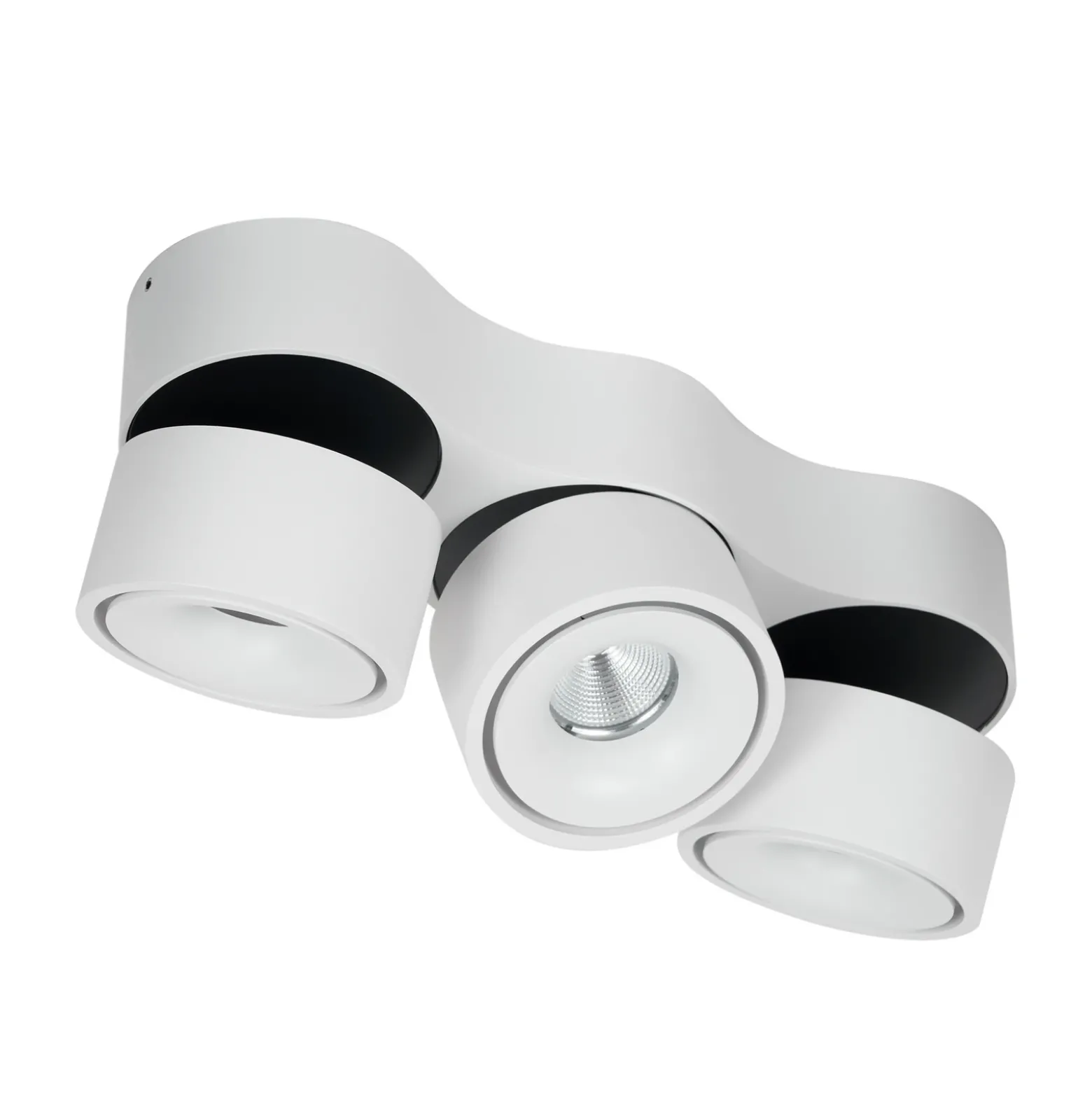 Downlight LED Rotari de Arcchio, lentes, 3 luces, blanco