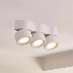 Downlight LED Rotari de Arcchio, lentes, 3 luces, blanco