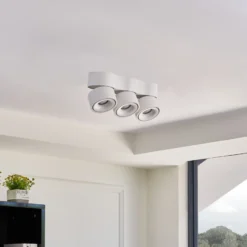 Downlight LED Rotari de Arcchio, lentes, 3 luces, blanco