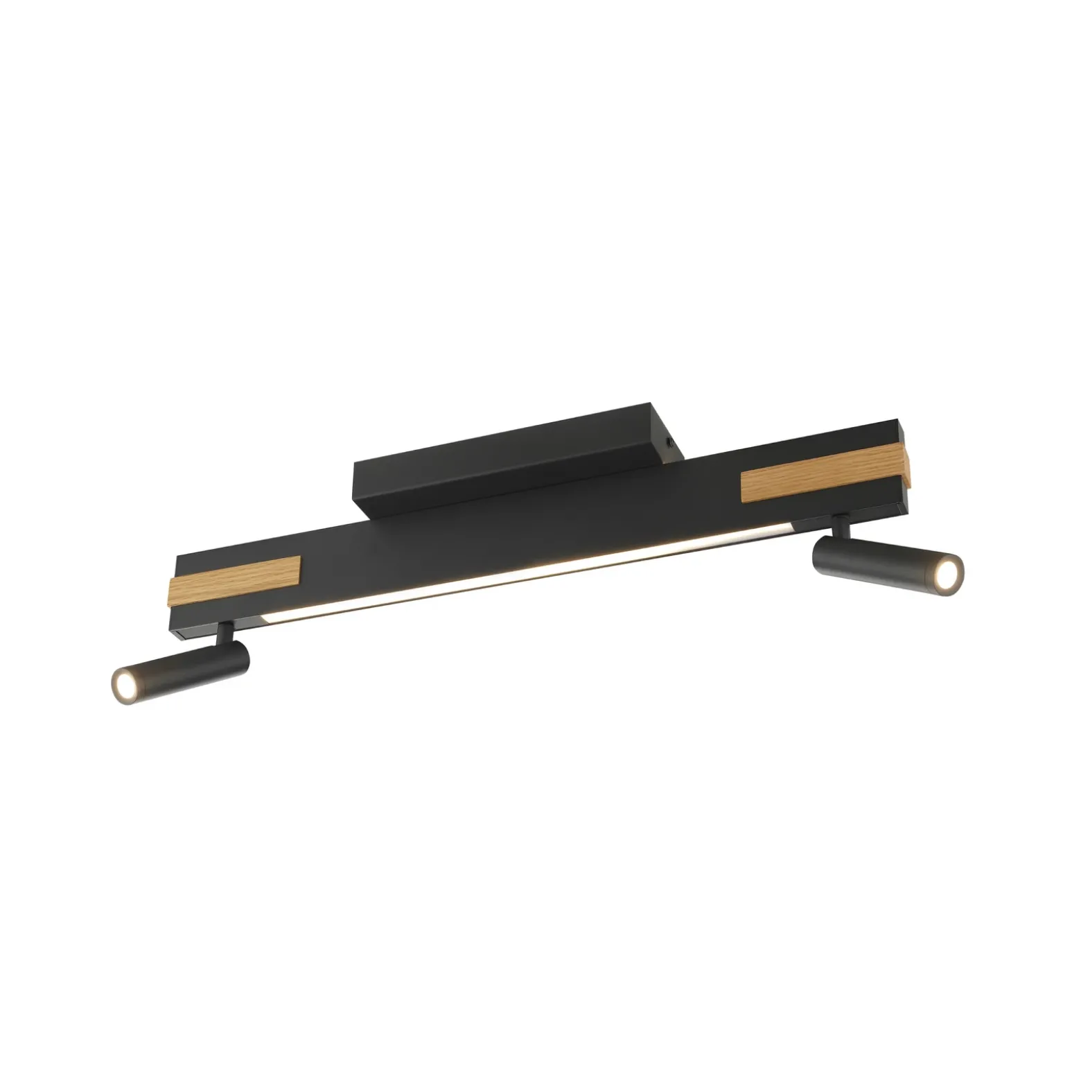 Downlight LED Streamline, longitud 60 cm, negro, 2 luces.
