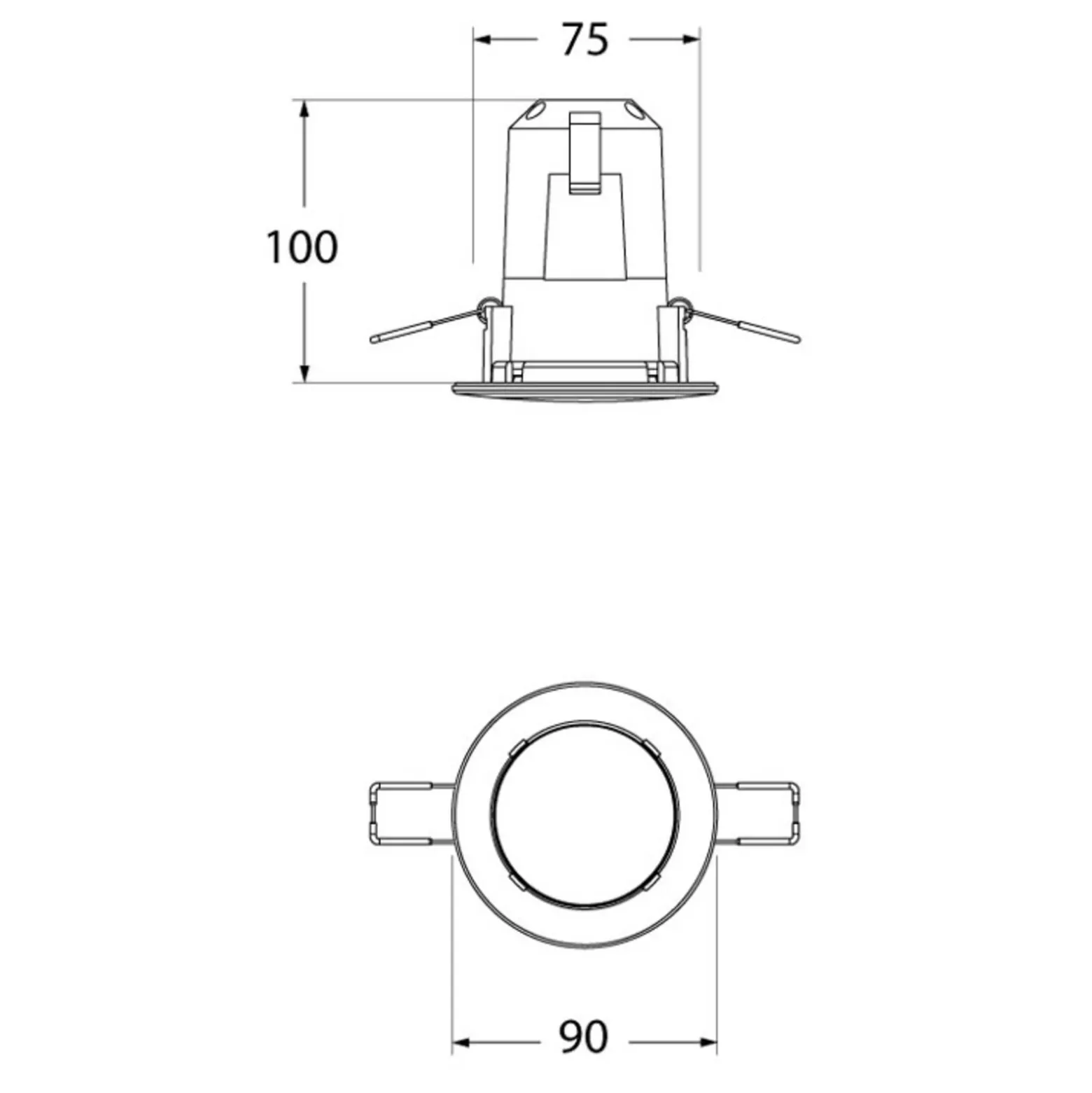 Downlight LED Teresa 90, GU10, CCT, 3,5 W, negro