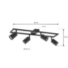 Downlight Lindby Bravius, negro, de 4 luces, de hierro