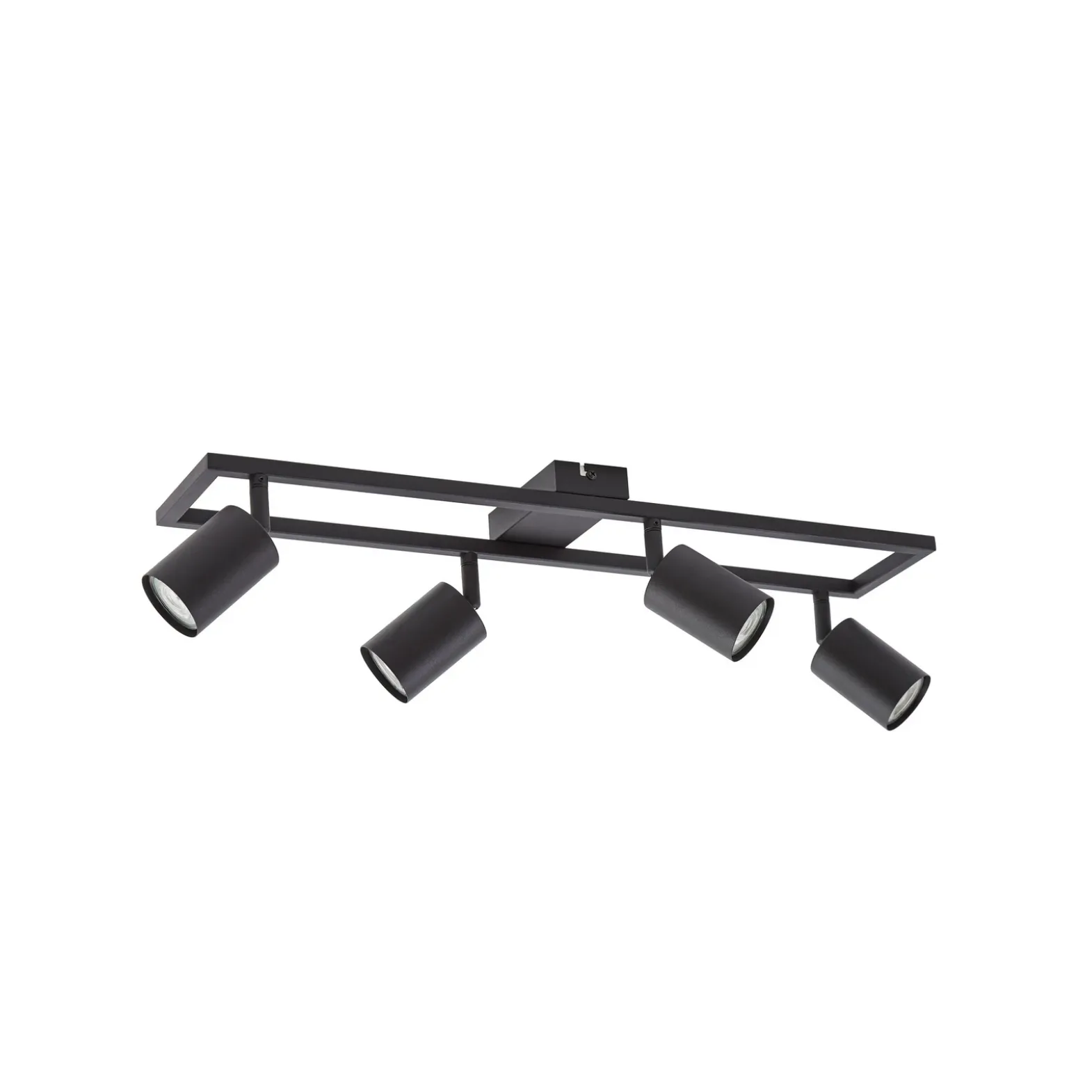 Downlight Lindby Bravius, negro, de 4 luces, de hierro