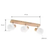 Downlight Lindby Darla, de 3 luces, blanco/color madera