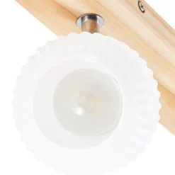 Downlight Lindby Darla, de 3 luces, blanco/color madera