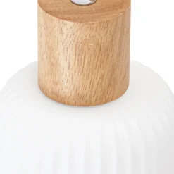 Downlight Lindby Darla, de 3 luces, blanco/color madera