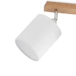 Downlight Lindby Imarin, 81 cm, blanco, 4 luces, madera