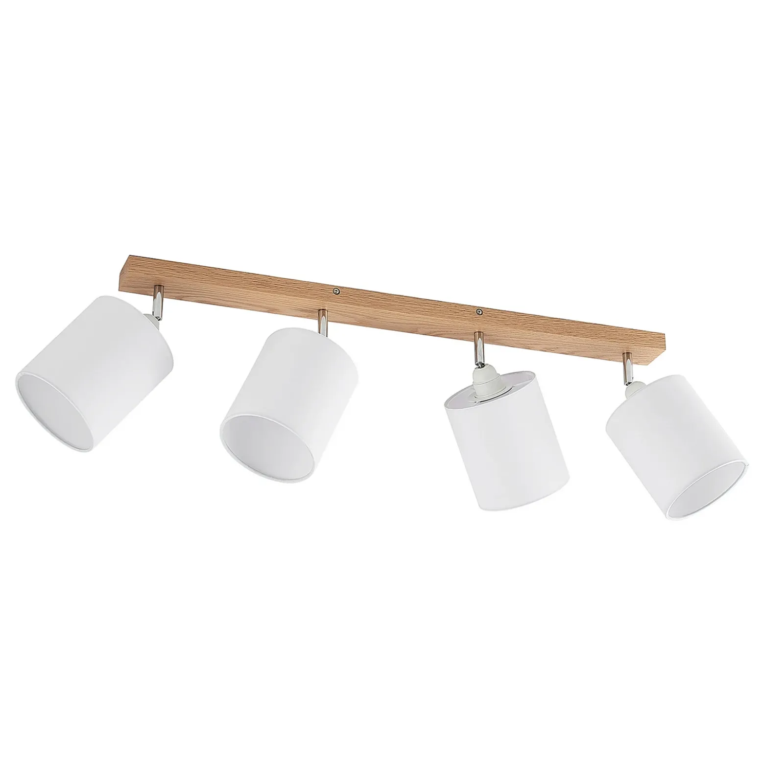 Downlight Lindby Imarin, 81 cm, blanco, 4 luces, madera