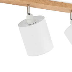 Downlight Lindby Imarin, 81 cm, blanco, 4 luces, madera