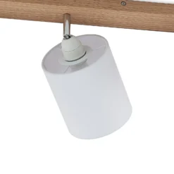 Downlight Lindby Imarin, 56 cm, 3 luces, blanco, madera