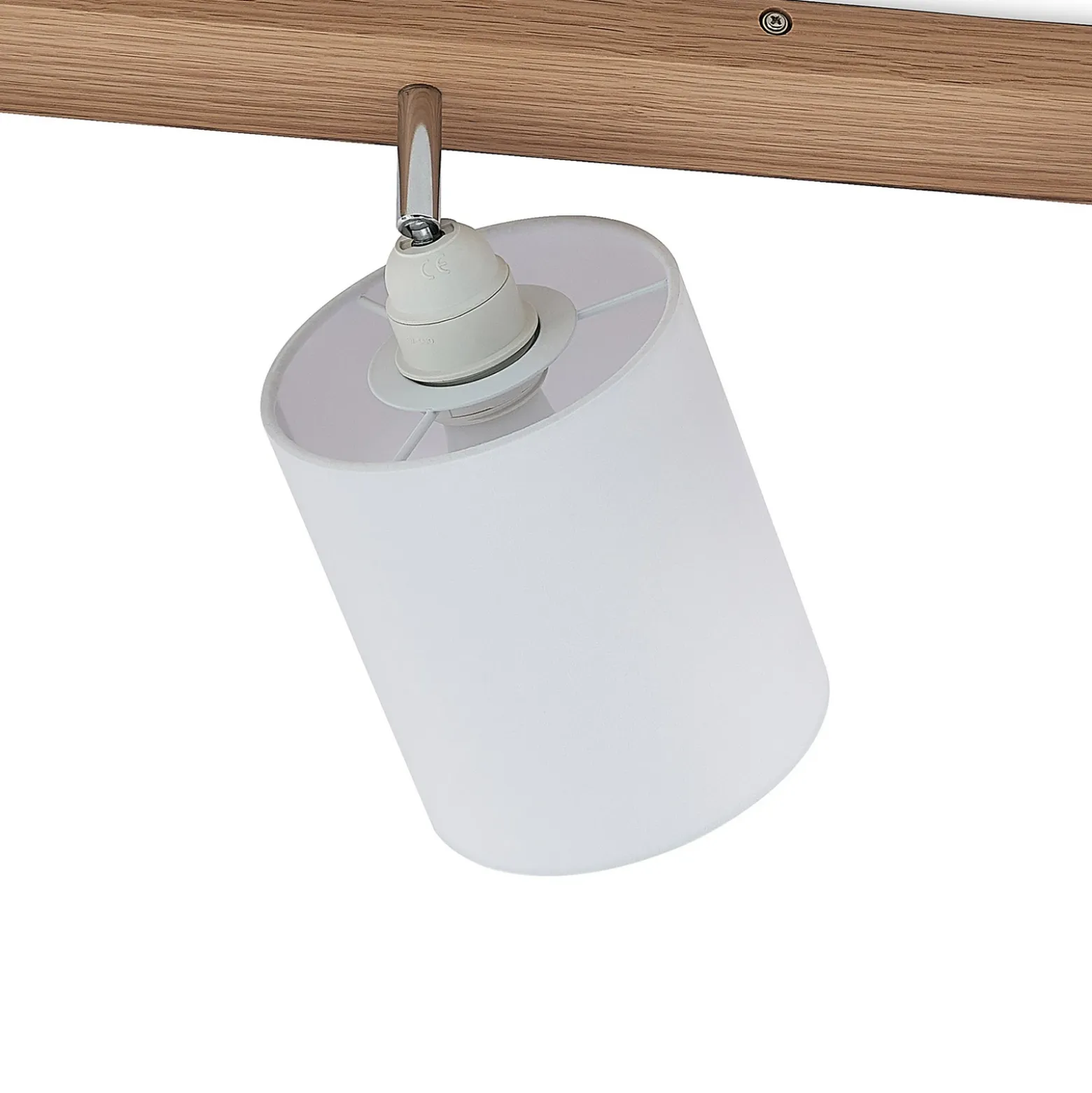 Downlight Lindby Imarin, 56 cm, 3 luces, blanco, madera