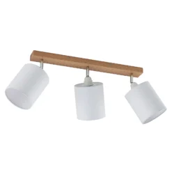 Downlight Lindby Imarin, 56 cm, 3 luces, blanco, madera