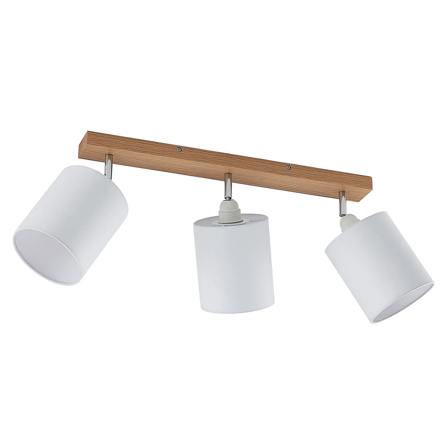 Downlight Lindby Imarin, 56 cm, 3 luces, blanco, madera