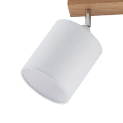 Downlight Lindby Imarin, 56 cm, 3 luces, blanco, madera