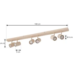 Downlight Lindby Kardis, beige, 6 luces, metal, GU10