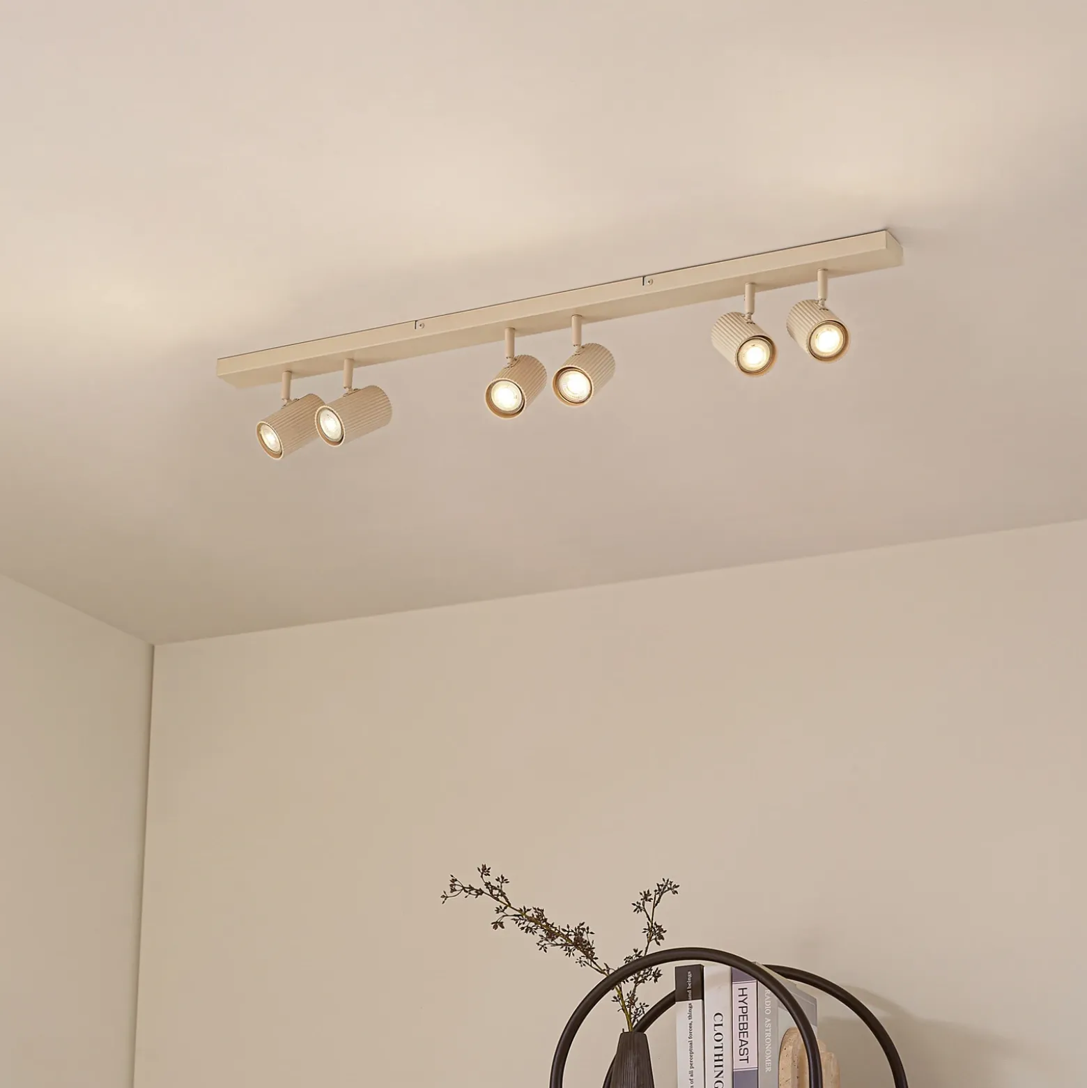 Downlight Lindby Kardis, beige, 6 luces, metal, GU10