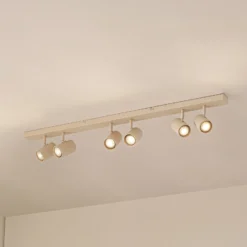 Downlight Lindby Kardis, beige, 6 luces, metal, GU10