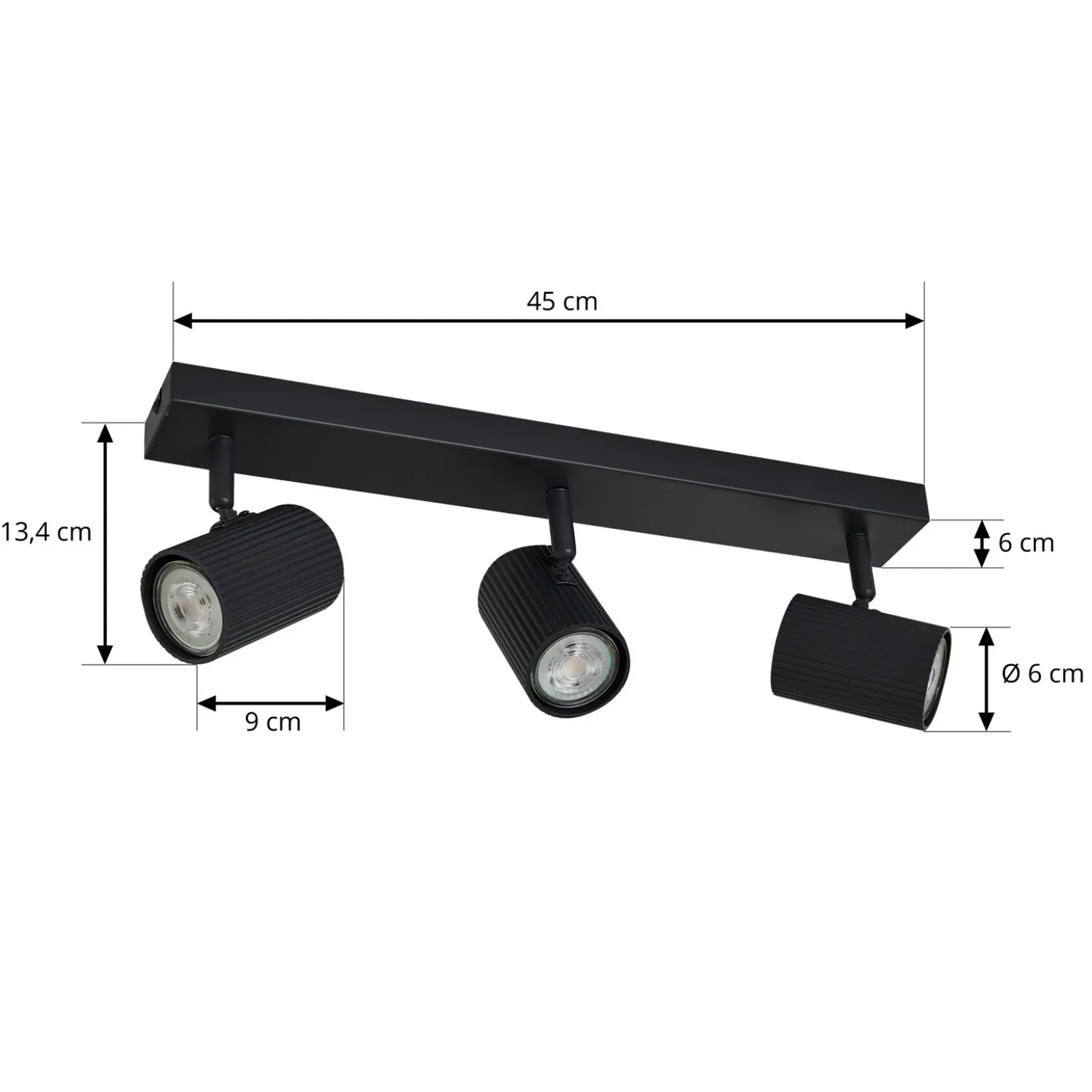 Downlight Lindby Kardis, gris oscuro, 3 luces, metal, GU10