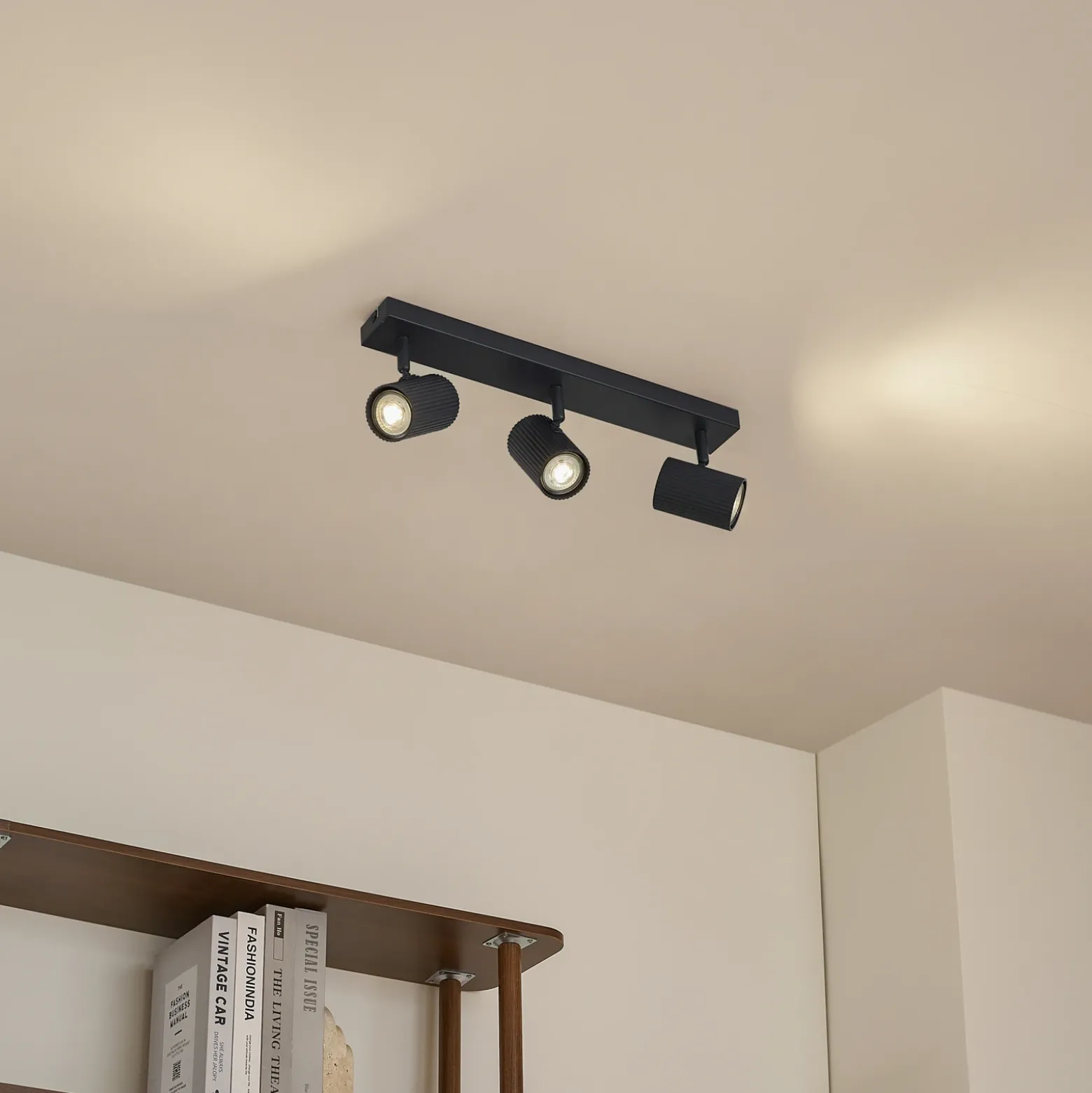 Downlight Lindby Kardis, gris oscuro, 3 luces, metal, GU10