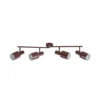 Downlight Lindby Ovelia, rojo oscuro, 80 cm, 4 luces, E27