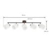Downlight Lindby Shiloh, 5 luces, nogal/beige, madera