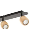 Downlight Lindby Sloane, 4 luces, madera/negro, GU10