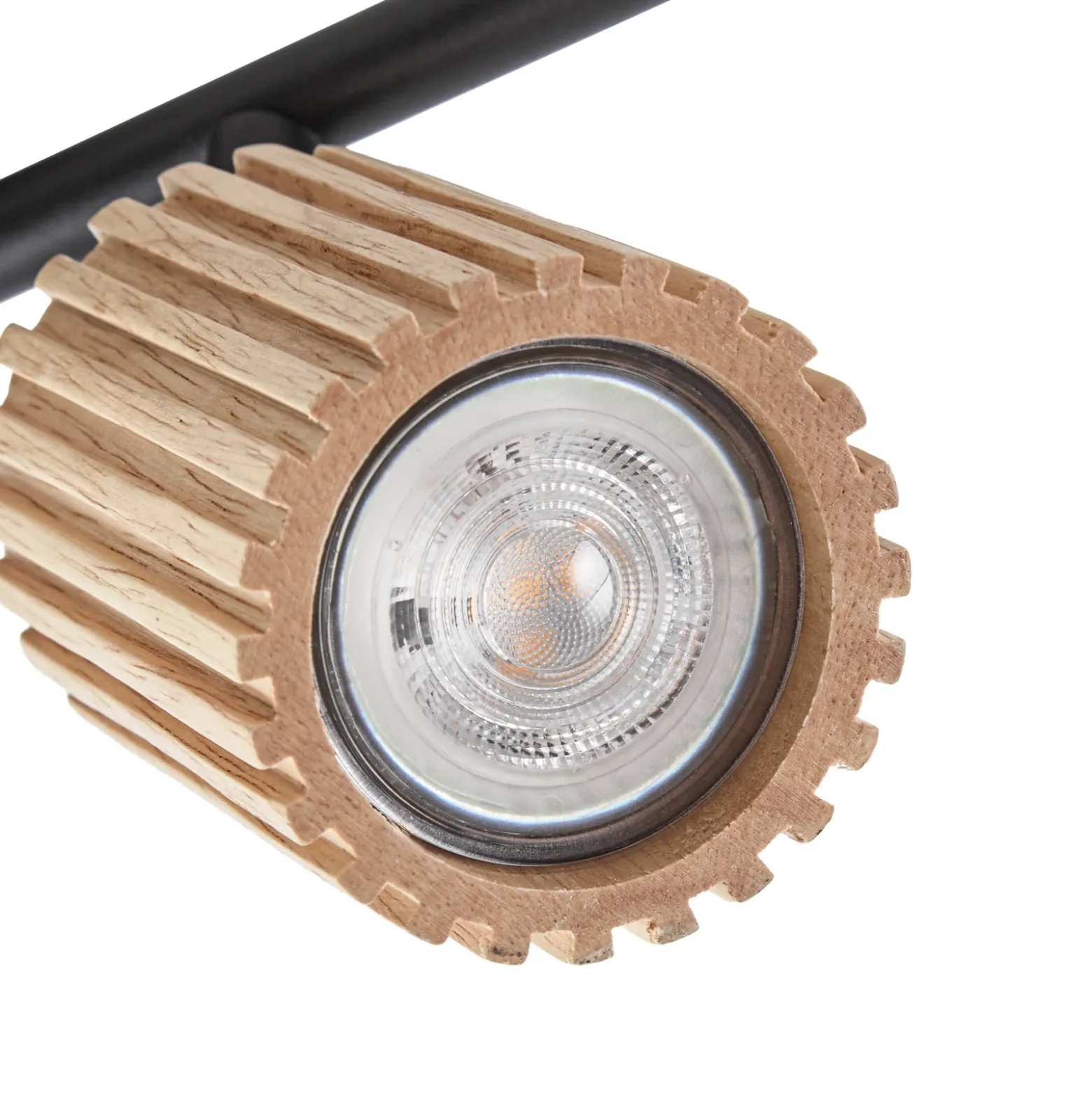Downlight Lindby Stralino, 6 luces, 102 cm de largo, madera