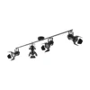 Downlight Lindby Tilen, 4 luces, negro, metal, 125 cm