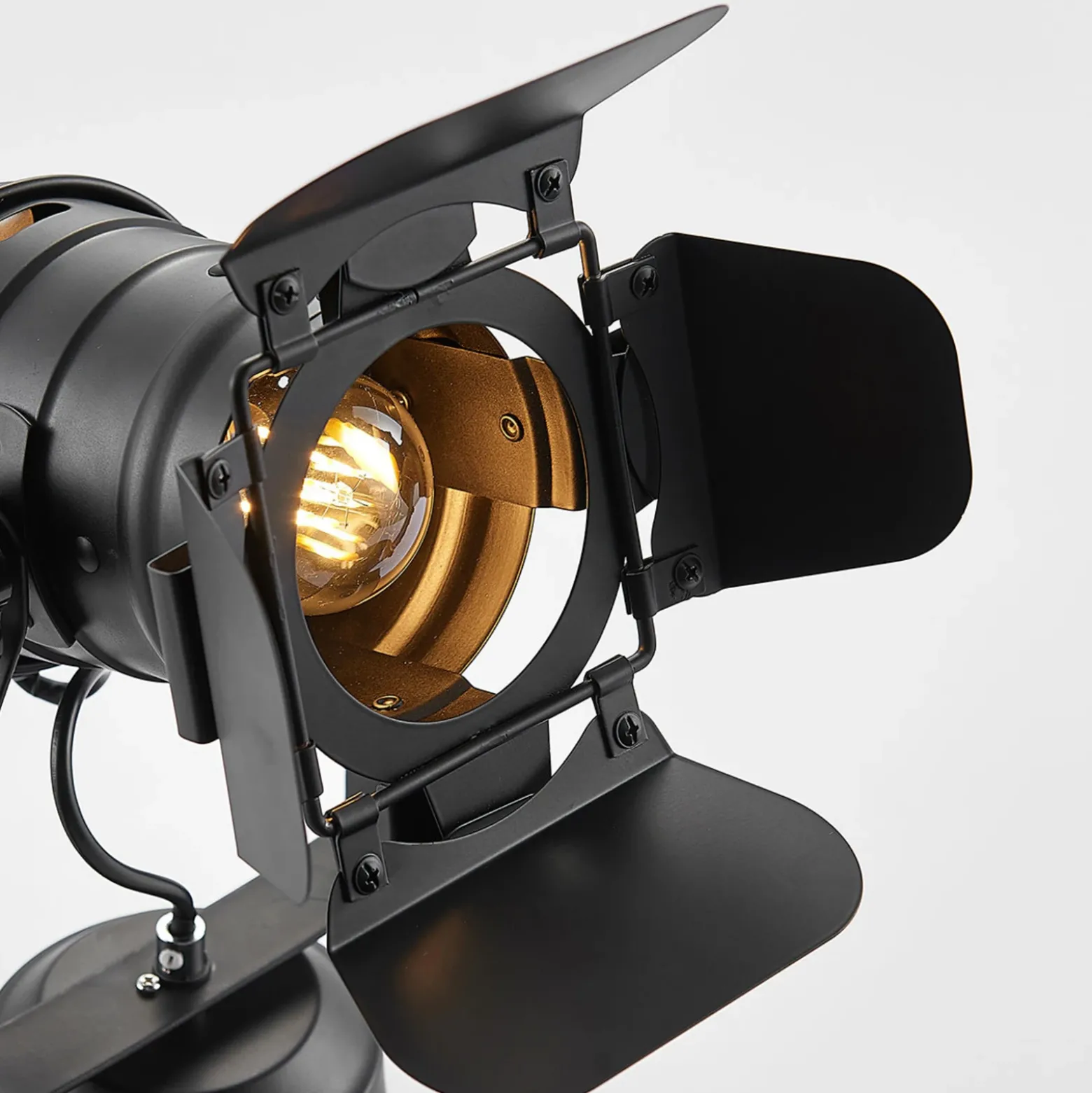 Downlight Lindby Tilen, 1 luz, negro, metal, 38 cm