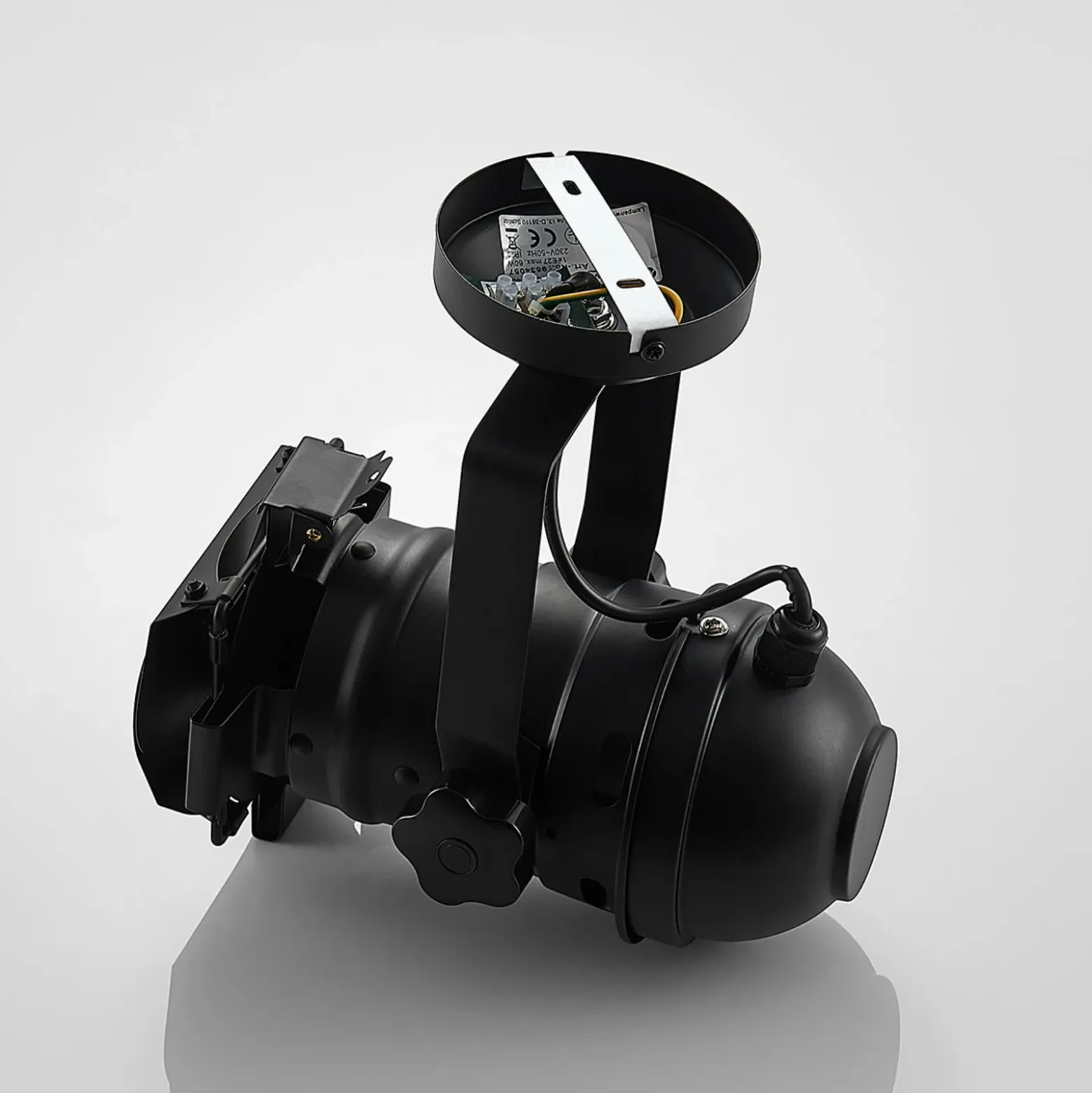 Downlight Lindby Tilen, 1 luz, negro, metal, 38 cm