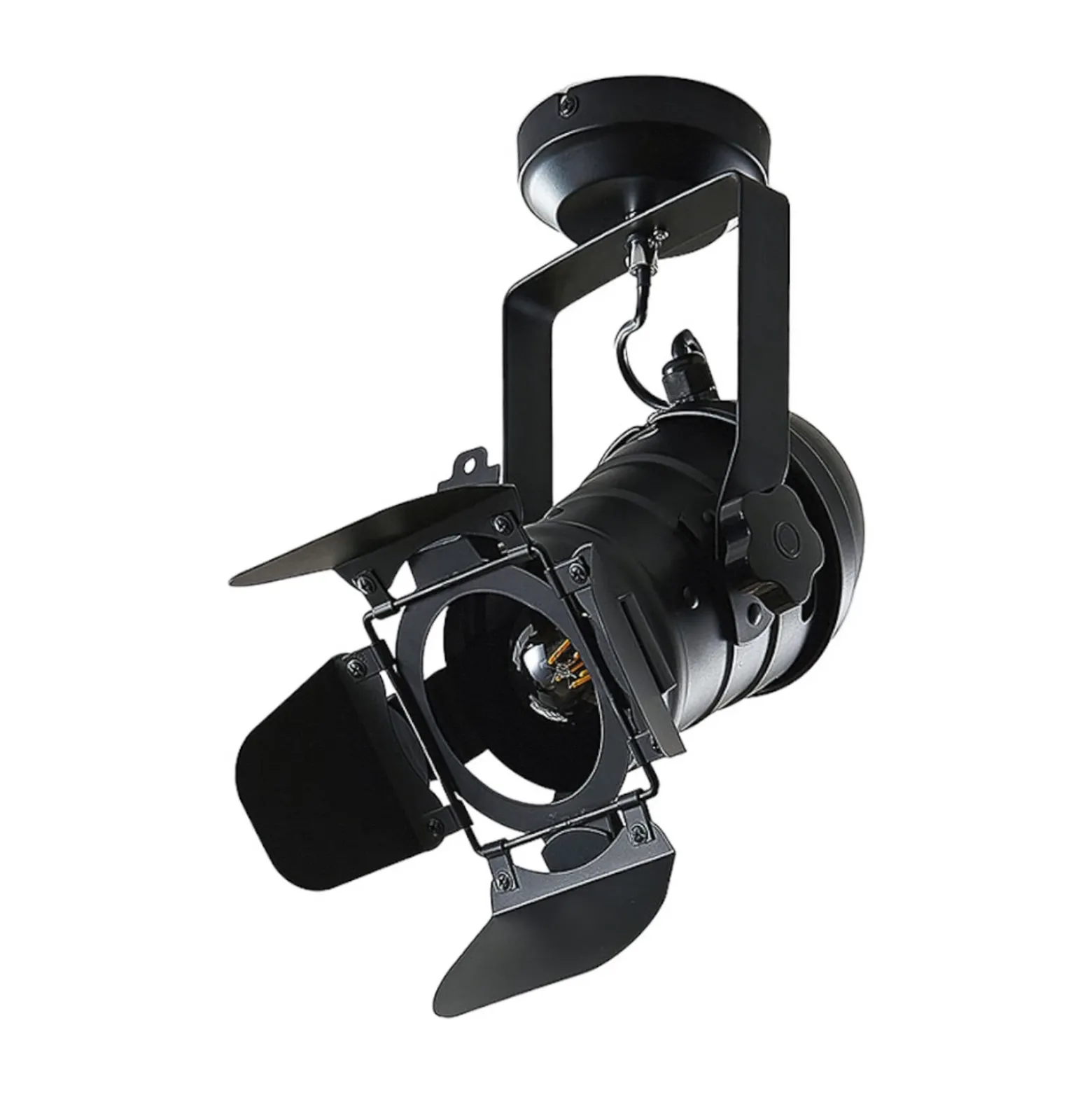 Downlight Lindby Tilen, 1 luz, negro, metal, 38 cm