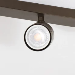 Downlight Link, color titanio-dorado, longitud 33 cm, 3 luces.