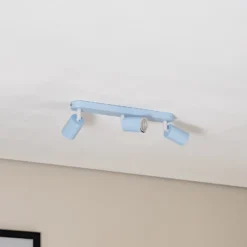 Downlight Livia, azul claro, 52 cm, 3 luces, metal, GU10
