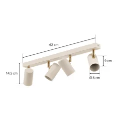 Downlight Lund en blanco, 4 luces