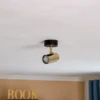 Downlight Lund en negro y dorado, 1 luz