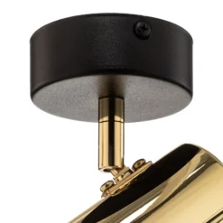 Downlight Lund en negro y dorado, 1 luz