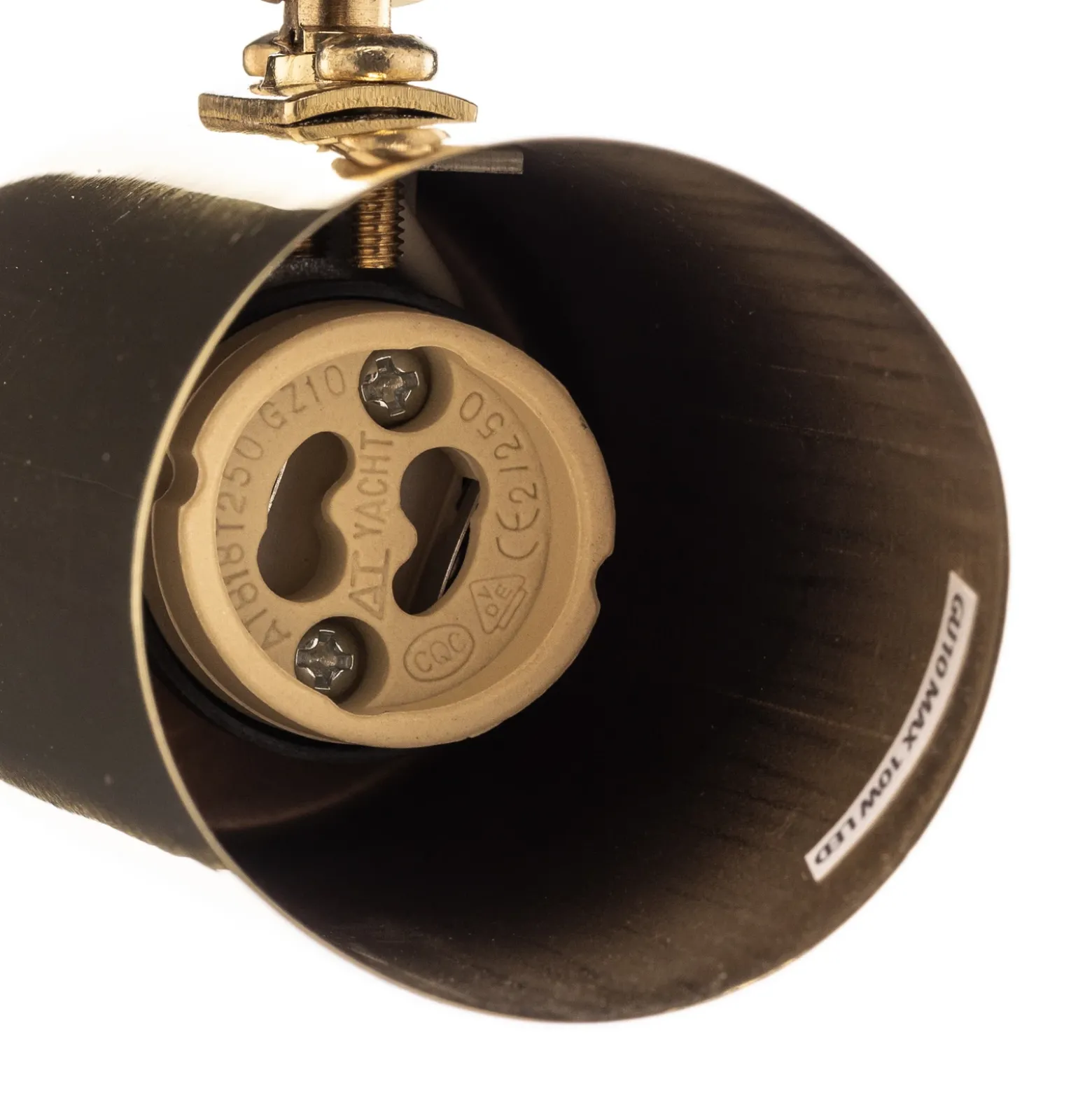Downlight Lund en negro y dorado, 1 luz