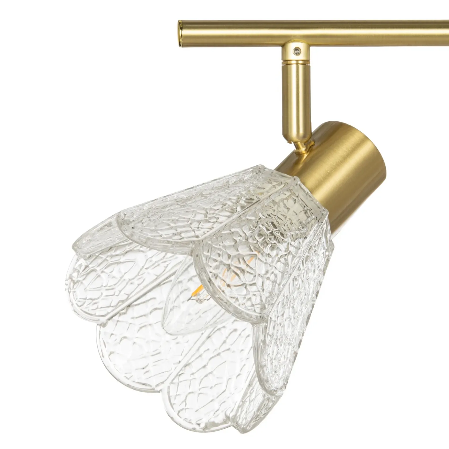 Downlight Margaux de Lindby, 4 luces, latón/transparente, cristal