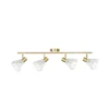 Downlight Margaux de Lindby, 4 luces, latón/transparente, cristal