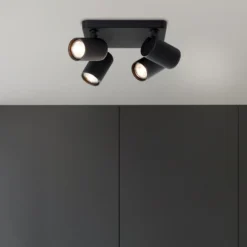 Downlight Marty, longitud 22 cm, negro arena, 4 luces.