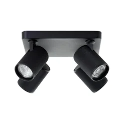 Downlight Marty, longitud 22 cm, negro arena, 4 luces.