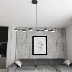 Downlight, Megara, longitud 80 cm, metal, 6 luces.