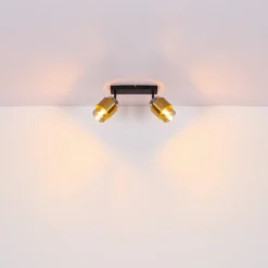 Downlight Milley, longitud 26 cm, color latón, 2 luces.