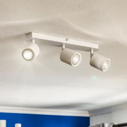 Downlight Modo de acero inoxidable, blanco, 3 luces