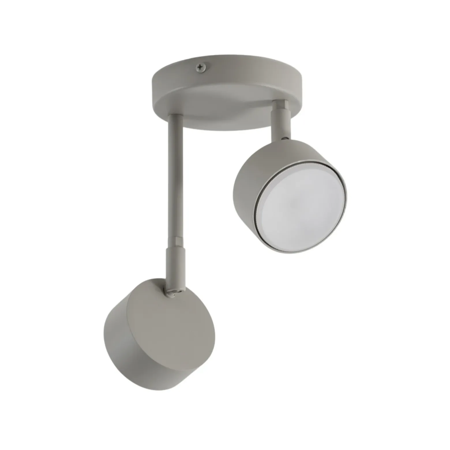 Downlight Nemo, 2 luces, gris-beige, orientable, GX53