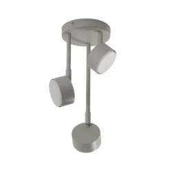 Downlight Nemo, 3 luces, gris-beige, orientable, GX53