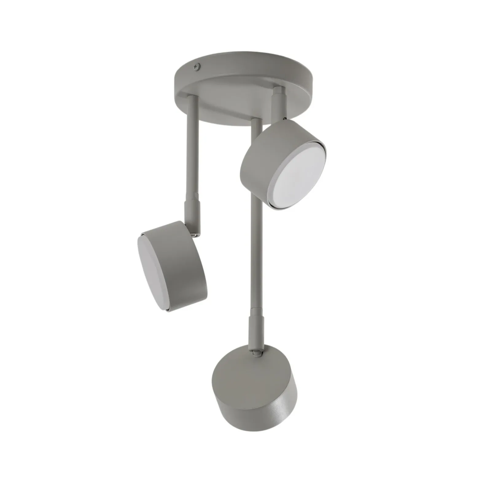 Downlight Nemo, 3 luces, gris-beige, orientable, GX53